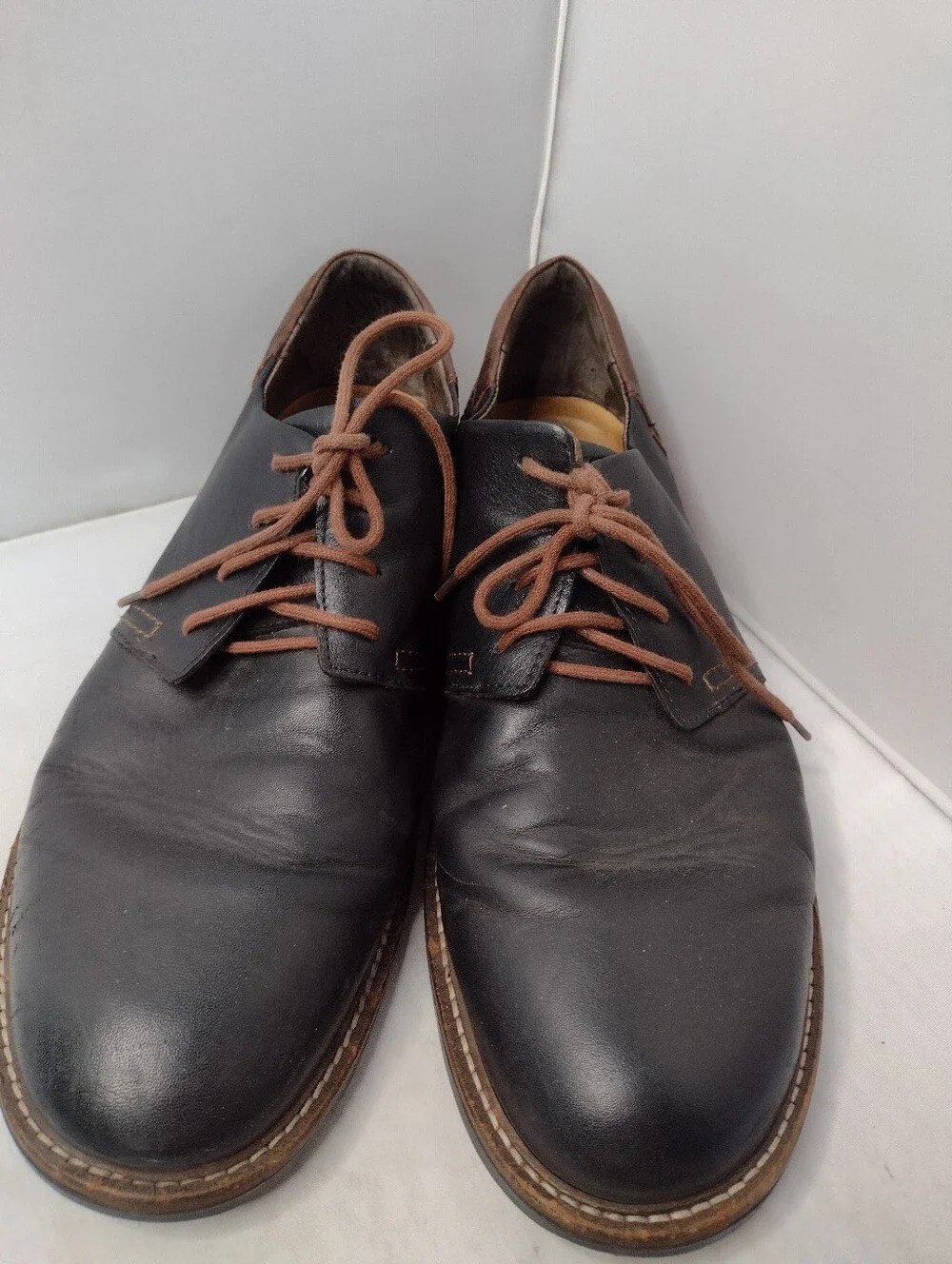 Naot Mens Chief Oxford Size 43 Black Brown Leather Plain Toe  Shoe N
